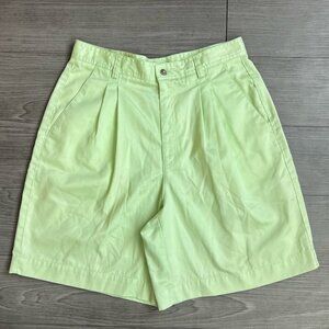 Vtg Y2K Liz Sport Key Lime Green High Waisted Camp Shorts Mom Shorts Size 14